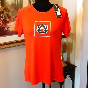Under Armour AUBURN TIGERS HeatGear Loose Navy blue orange Short sleeve SM NEW…